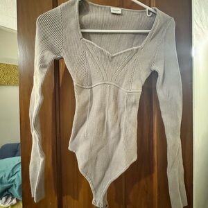 Abercrombie & Fitch Grey Sweater Bodysuit